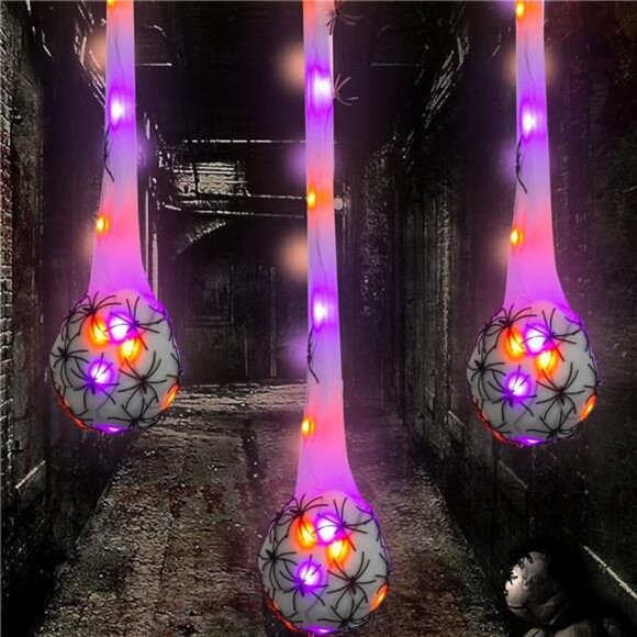 3.2FT Halloween Decoration Hanging Light Up Spider Egg Sacs 3 Packs, Gift - Picture 4 of 8